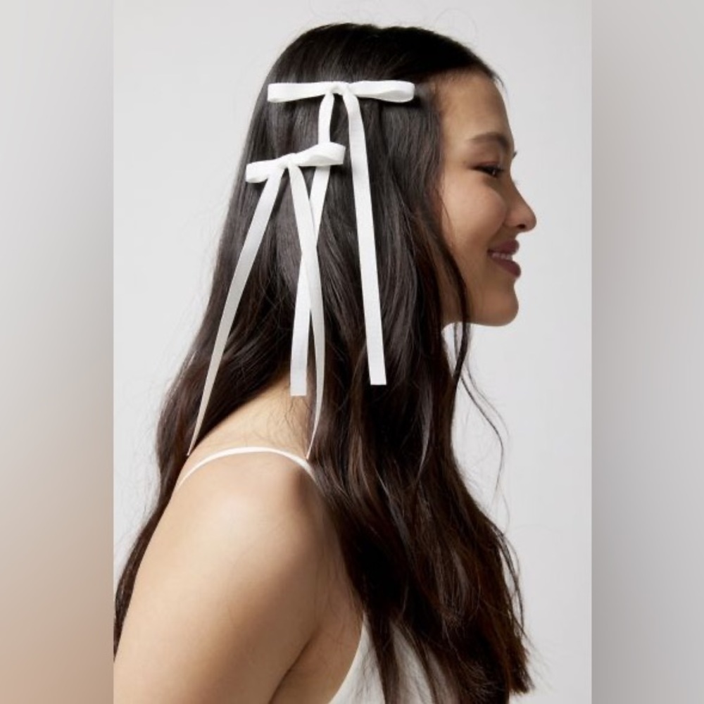 Urban Outfitters Ribbon Hair Bow Barrette Set